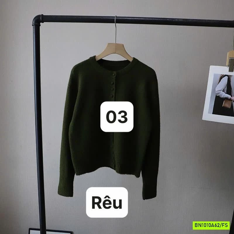 KHOÁC LEN TRƠN MÀU CỔ TRÒN