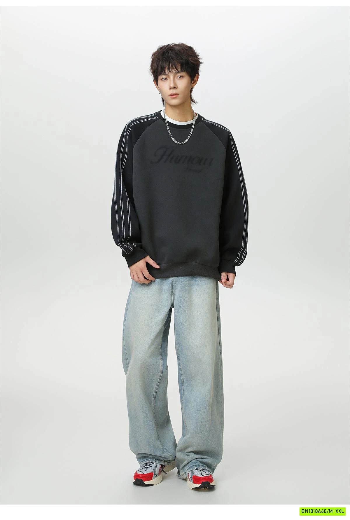 ÁO NỈ ÉP NAM PHỐI MÀU TAY