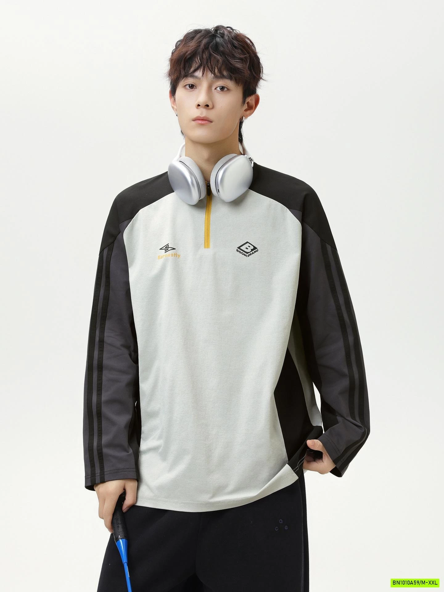 ÁO THỂ THAO NAM PHỐI MÀU TAY KHÓA CỔ