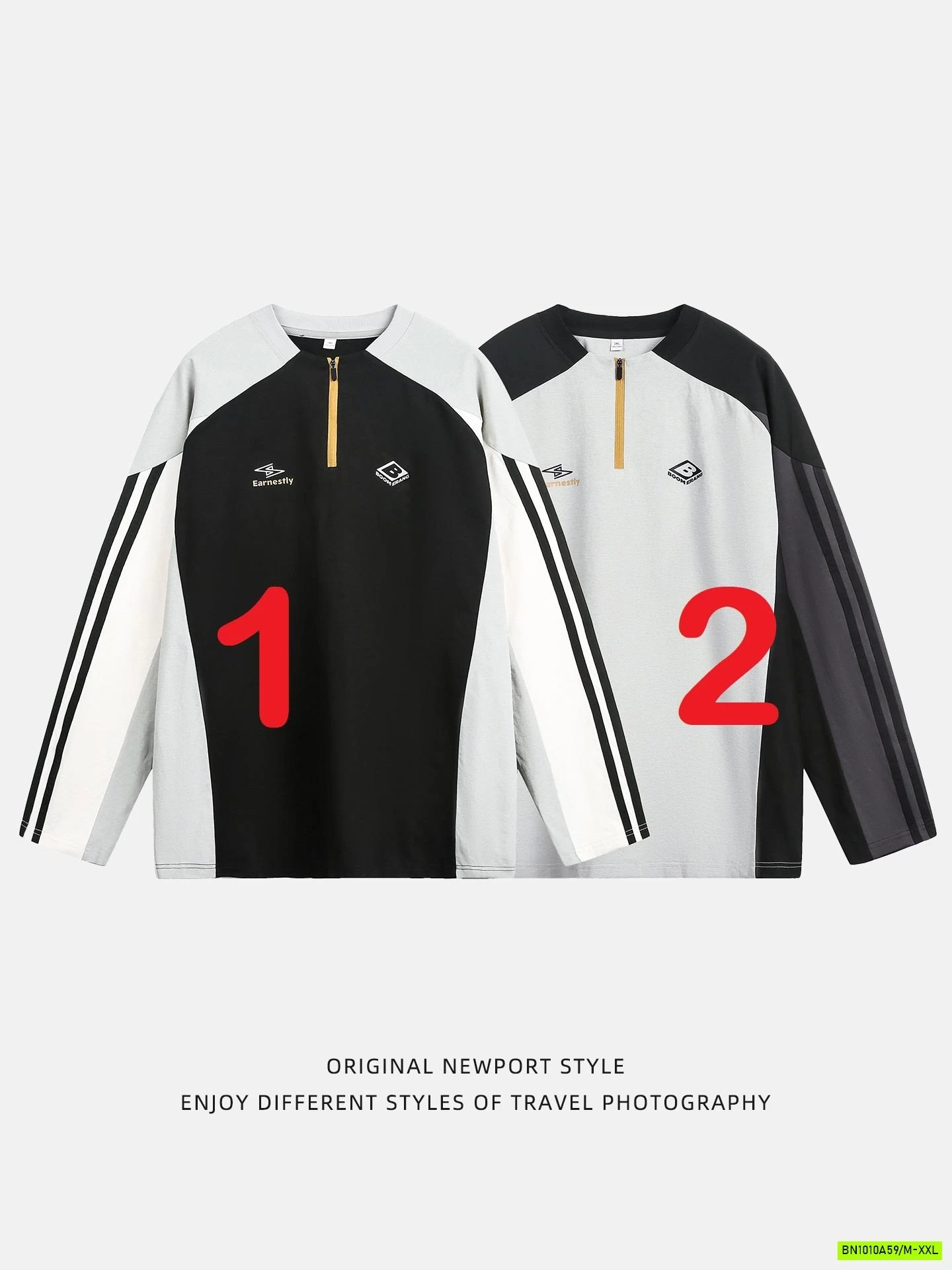 ÁO THỂ THAO NAM PHỐI MÀU TAY KHÓA CỔ