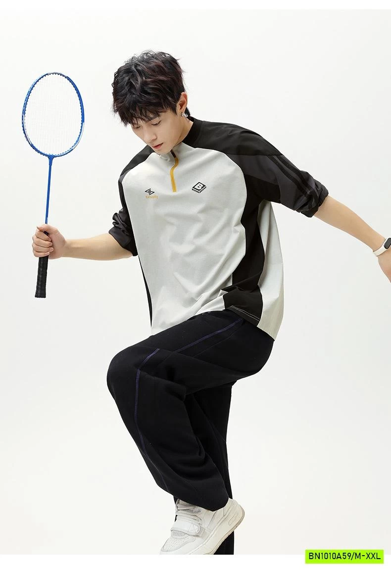 ÁO THỂ THAO NAM PHỐI MÀU TAY KHÓA CỔ