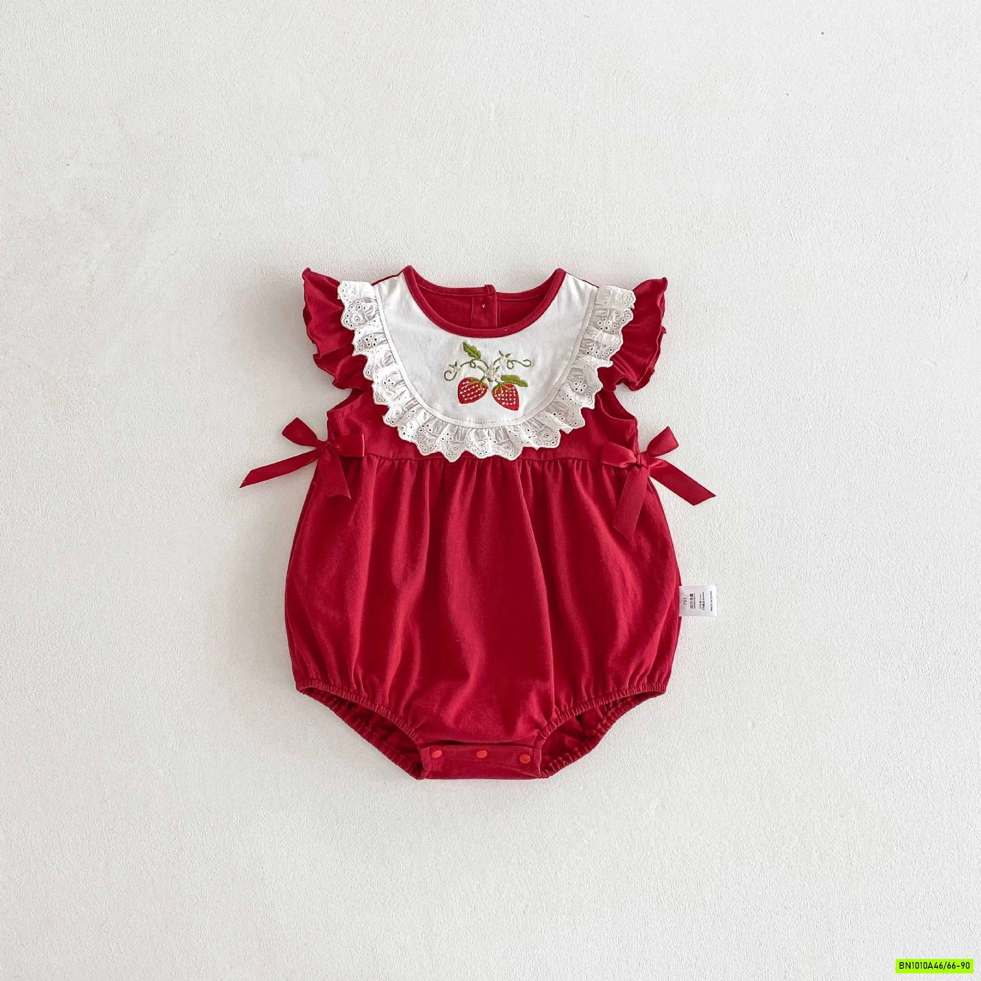 BODY ĐỎ CÁNH TIÊN THÊU DÂU TÂY