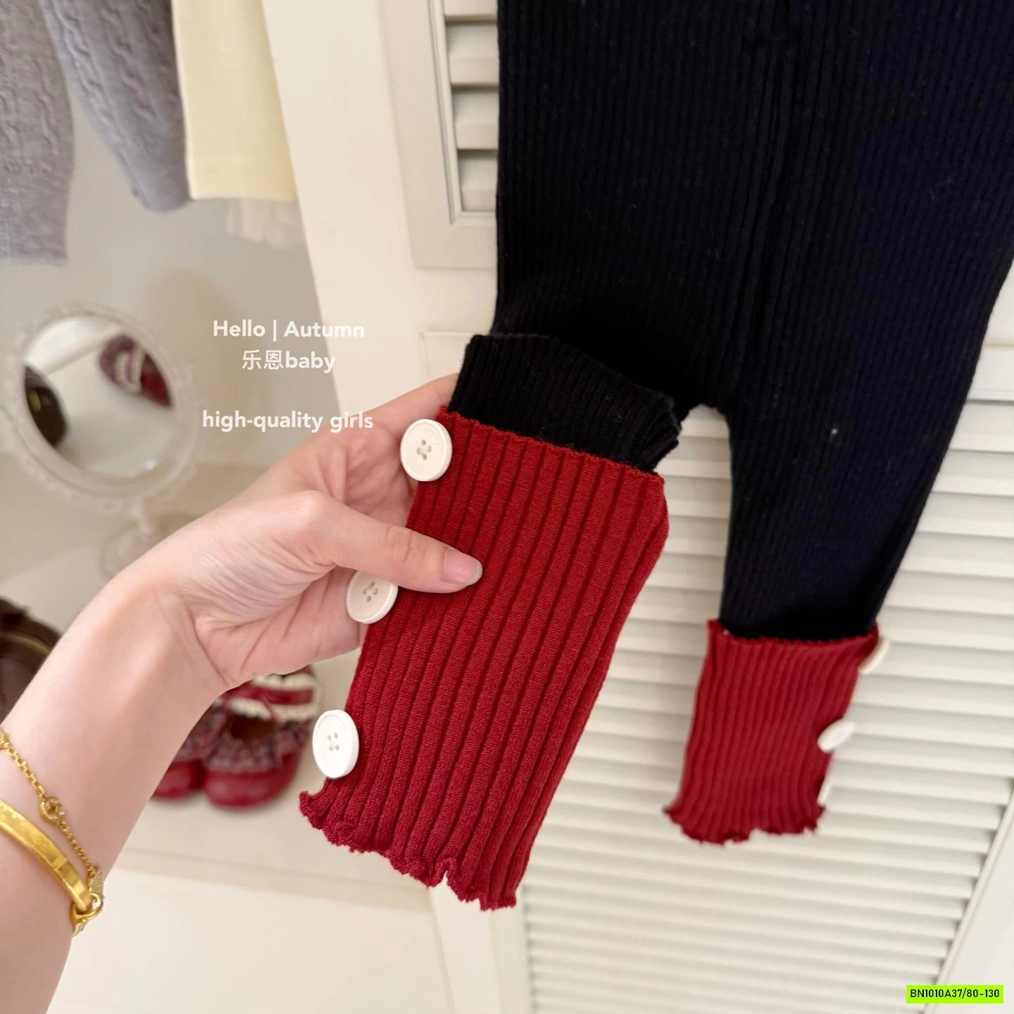 SET GILE LEN CÚN ĐỎ MIX LEGGING