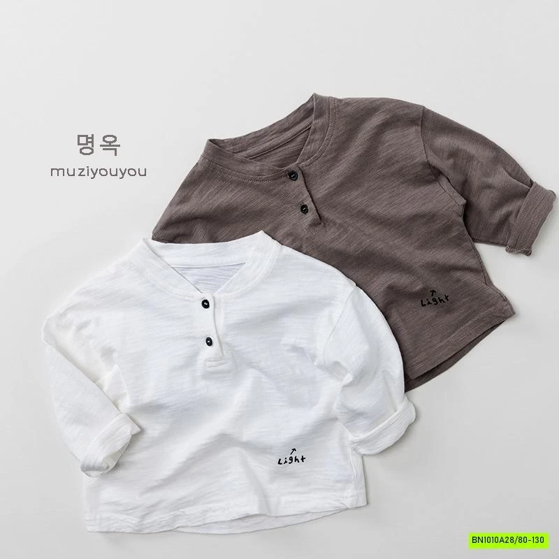 ÁO THUN XƯỚC CỔ TRỤ DÀI TAY