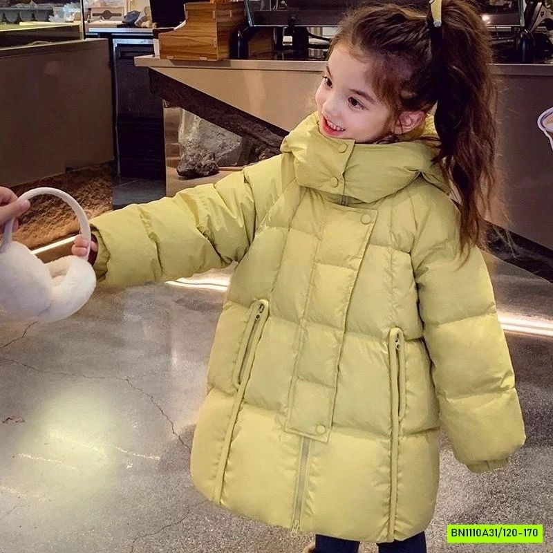 KHOÁC PHAO VÀNG DÁNG DÀI LIỀN MŨ