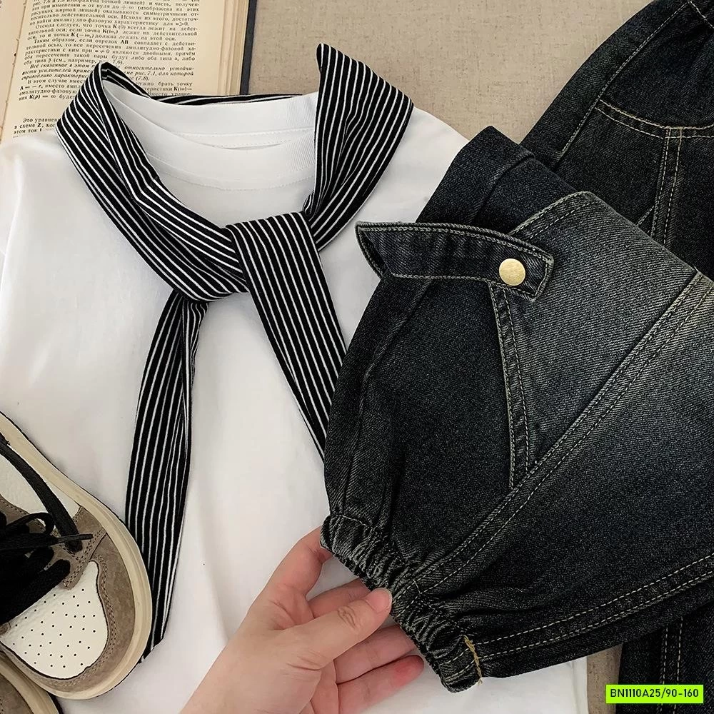 JEANS BAGGY CÁ TÍNH MIX ÁO THUN TRẮNG