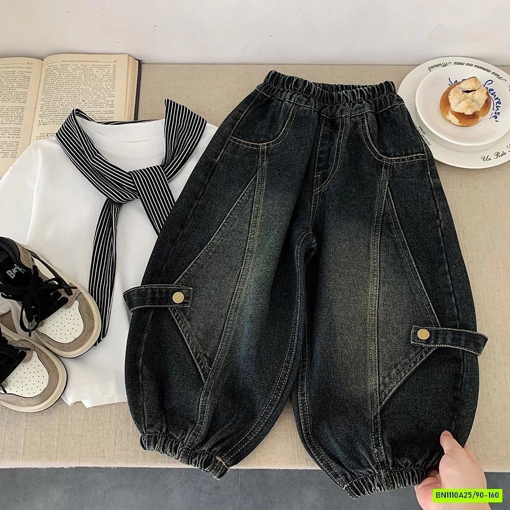 JEANS BAGGY CÁ TÍNH MIX ÁO THUN TRẮNG