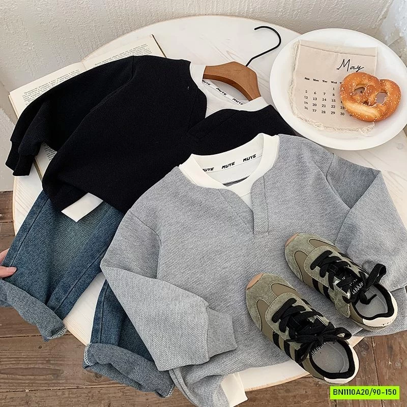 ÁO NỈ GIẢ 2 LỚP PHỐI TRẮNG