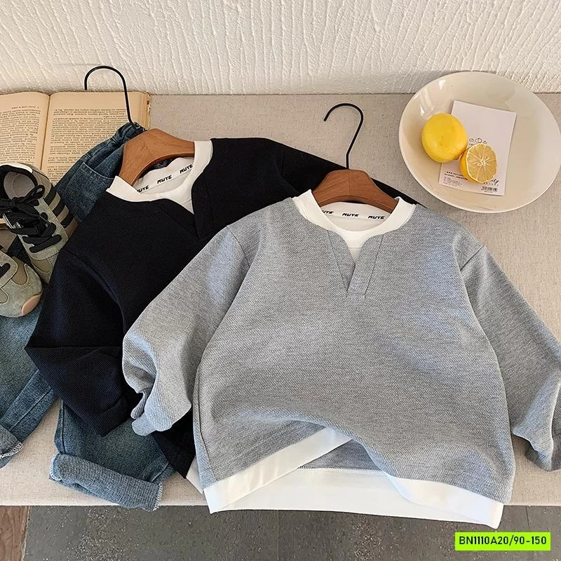 ÁO NỈ GIẢ 2 LỚP PHỐI TRẮNG