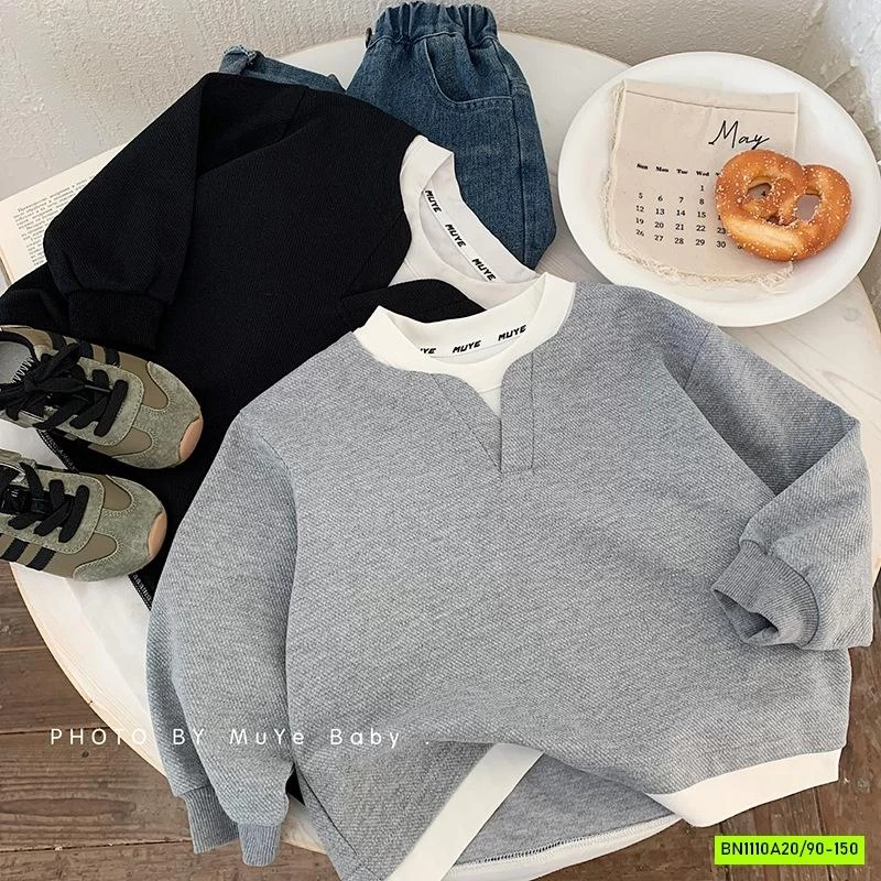 ÁO NỈ GIẢ 2 LỚP PHỐI TRẮNG