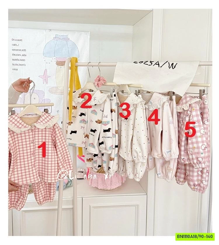 PIZAMA GIỮ NHIỆT DỄ THƯƠNG LINANXI