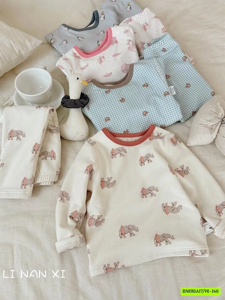 BỘ NỈ GIỮ NHIỆT IN HÌNH DỄ THƯƠNG LINANXI