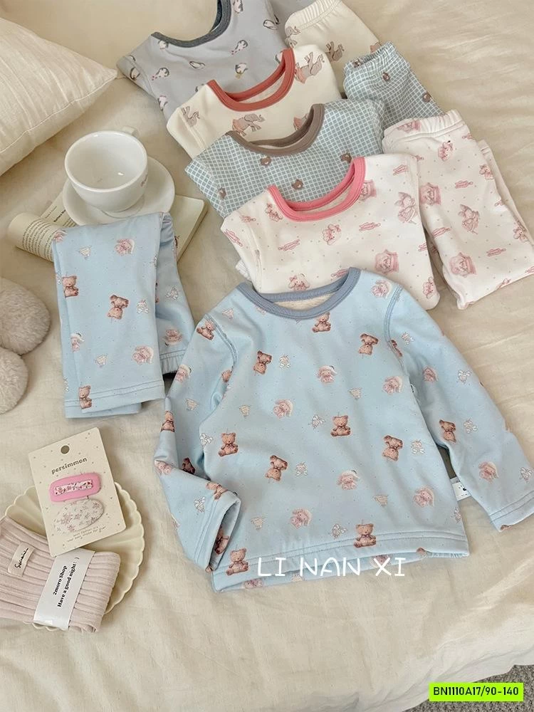 BỘ NỈ GIỮ NHIỆT IN HÌNH DỄ THƯƠNG LINANXI