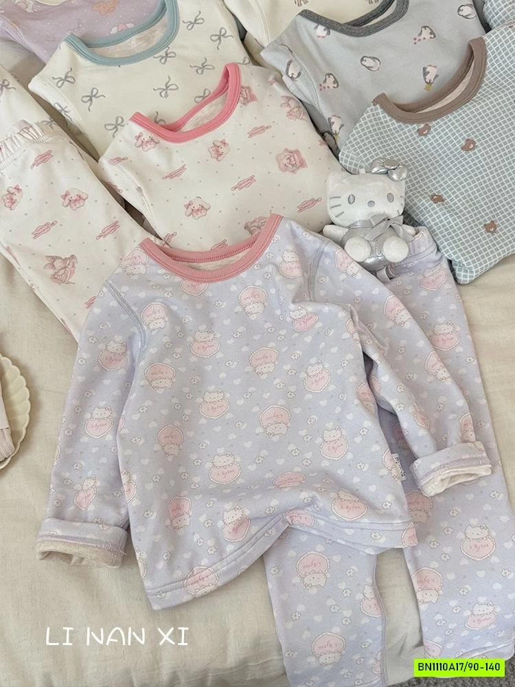 BỘ NỈ GIỮ NHIỆT IN HÌNH DỄ THƯƠNG LINANXI