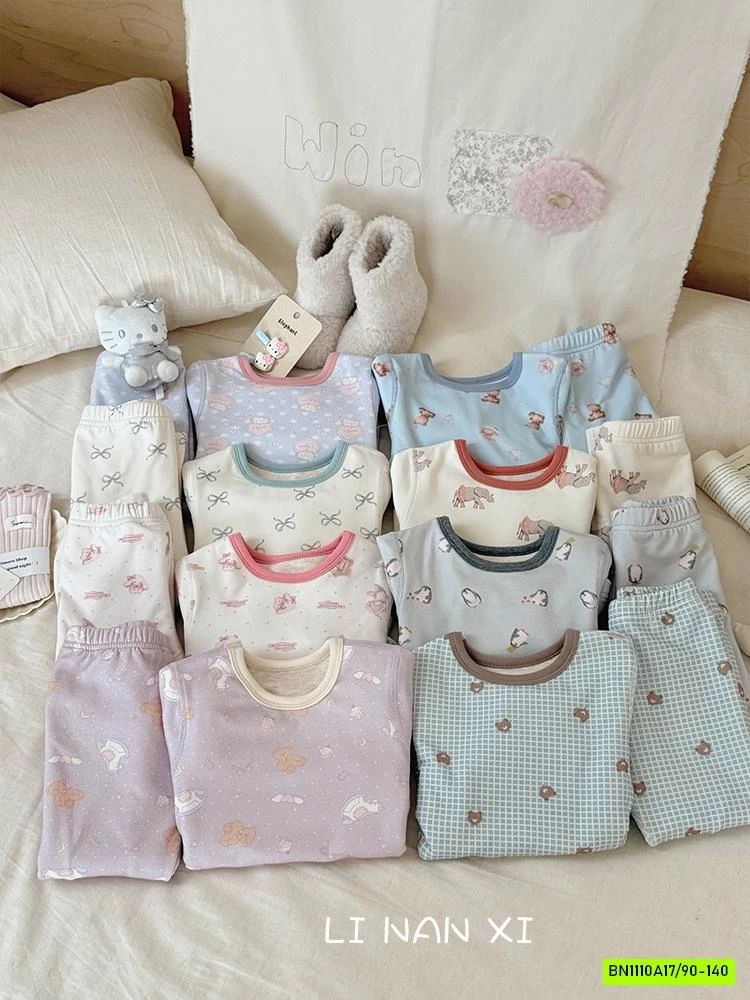 BỘ NỈ GIỮ NHIỆT IN HÌNH DỄ THƯƠNG LINANXI