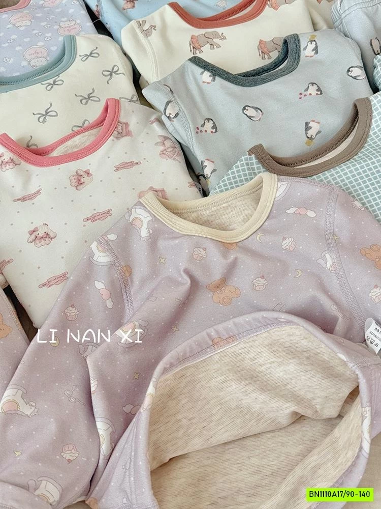 BỘ NỈ GIỮ NHIỆT IN HÌNH DỄ THƯƠNG LINANXI