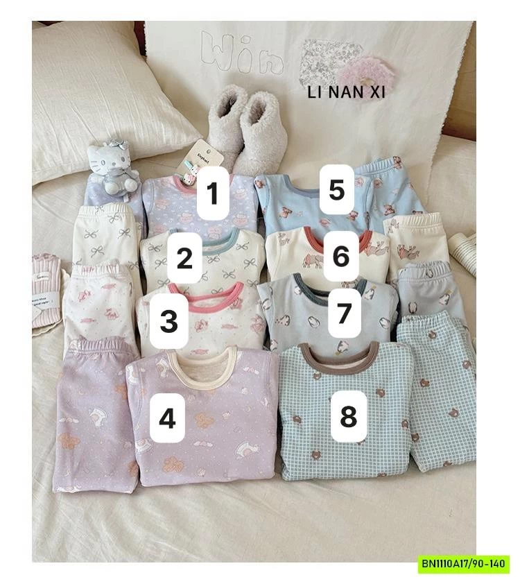 BỘ NỈ GIỮ NHIỆT IN HÌNH DỄ THƯƠNG LINANXI