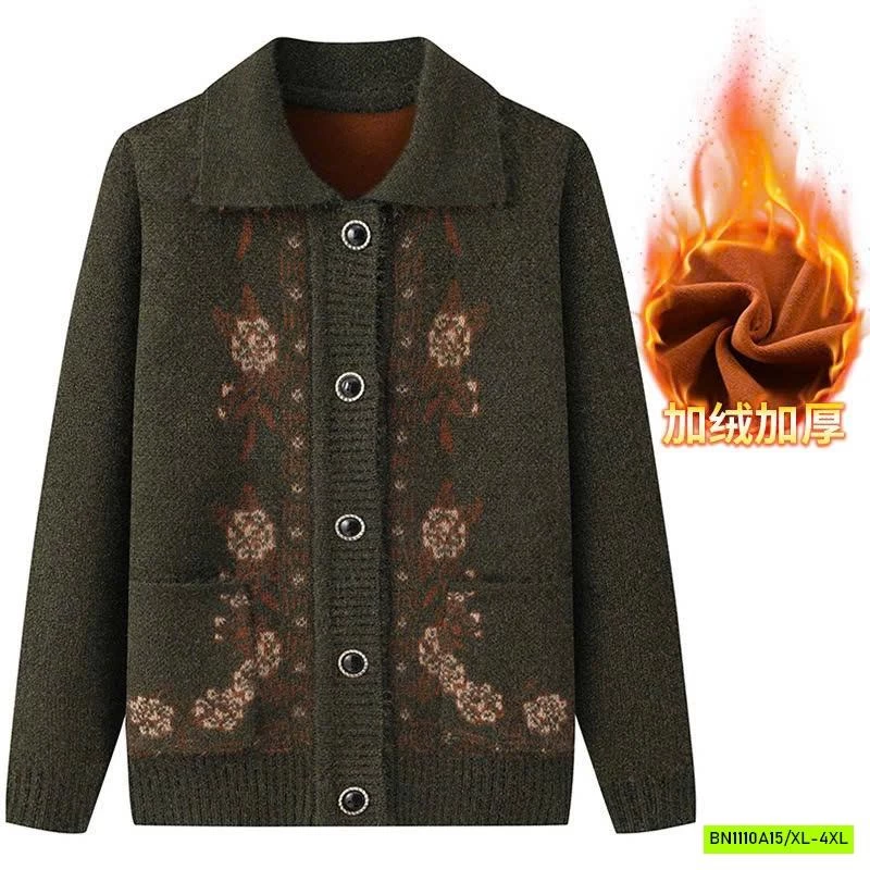 ÁO LEN CỔ BẺ IN HOA