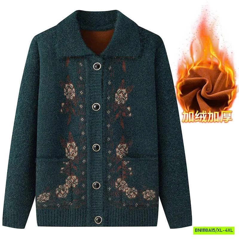 ÁO LEN CỔ BẺ IN HOA