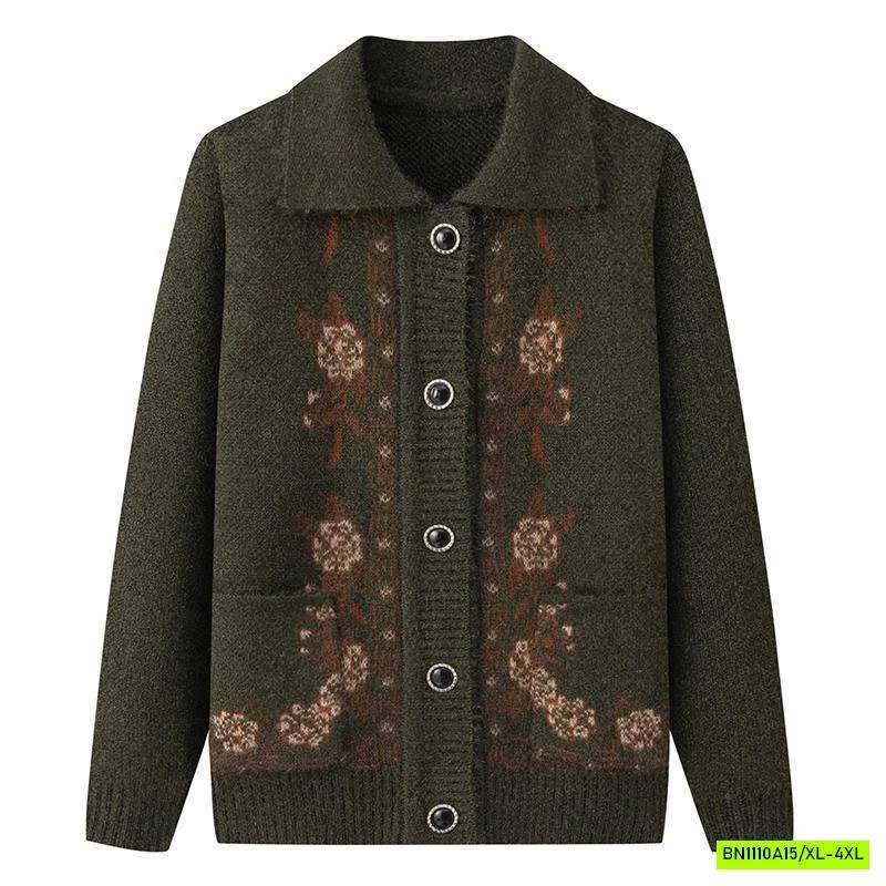 ÁO LEN CỔ BẺ IN HOA