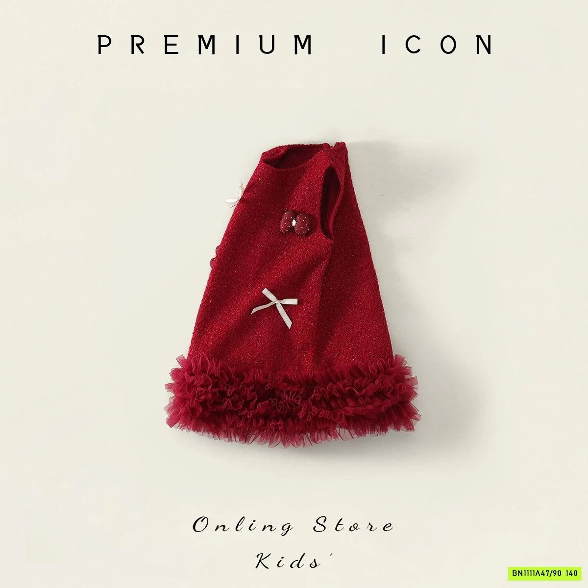 ĐẦM DẠ ĐỎ PHỐI CHÂN VOAN PREMIUM