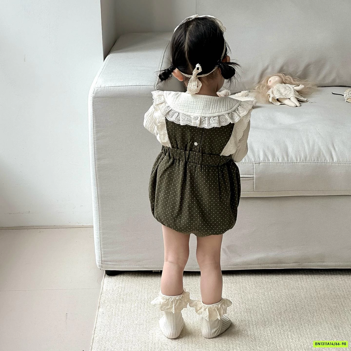 SÉT BODY ĐŨI XANH + SƠ MI CỔ SEN