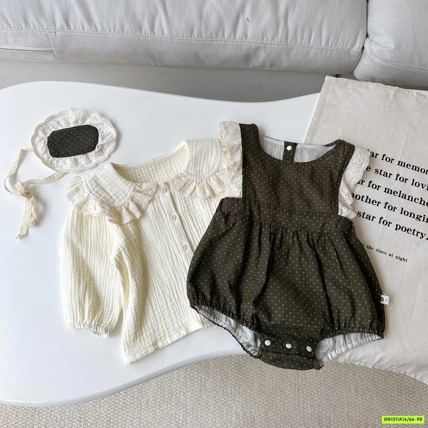 SÉT BODY ĐŨI XANH + SƠ MI CỔ SEN