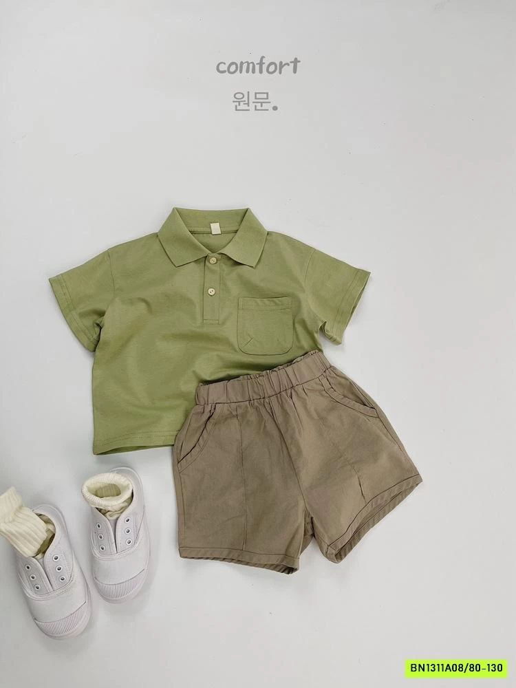 POLO TRƠN MÀU TÚI NGỰC GIKVKING