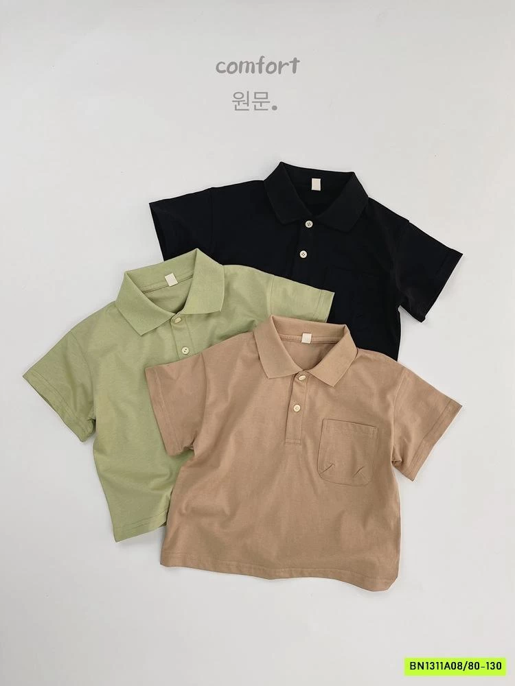 POLO TRƠN MÀU TÚI NGỰC GIKVKING