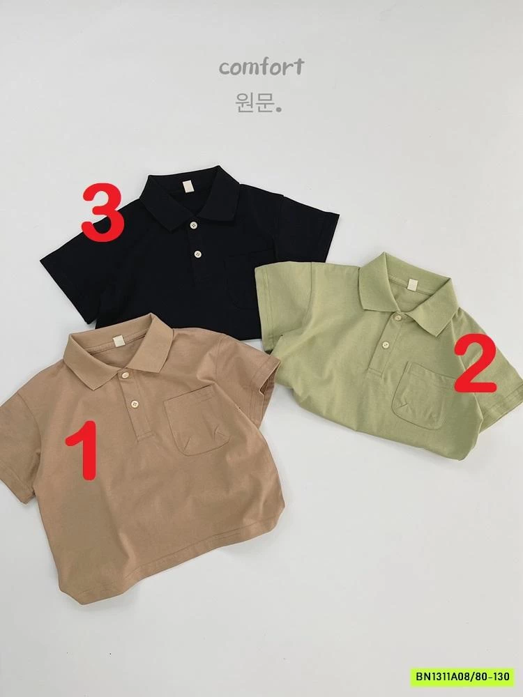 POLO TRƠN MÀU TÚI NGỰC GIKVKING