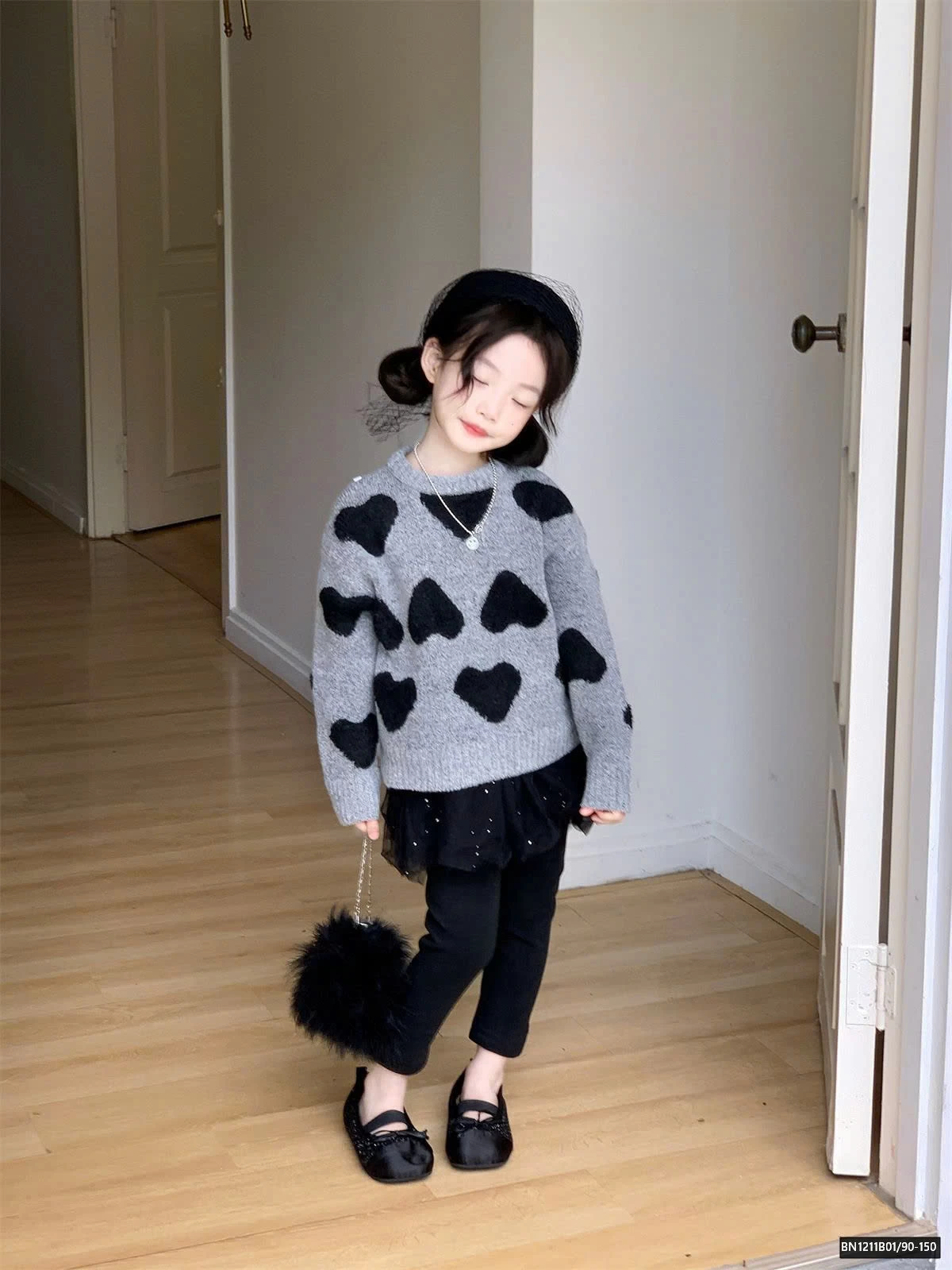 SÉT ÁO LEN TRÁI TIM MIX QUẦN LEG TUTU