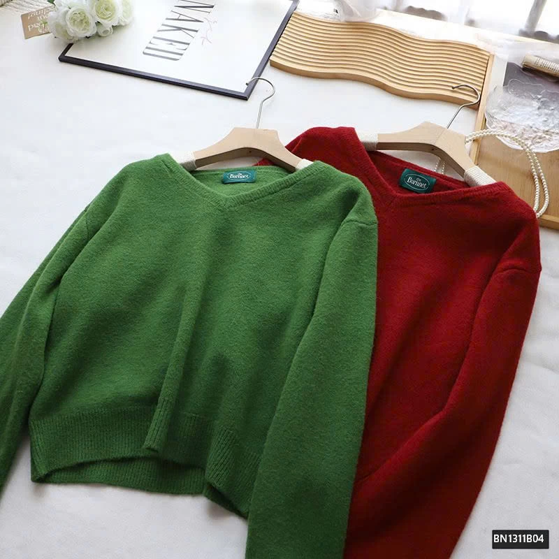 ÁO LEN TRƠN CỔ TIM CHO NỮ