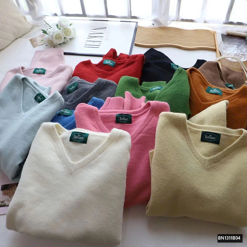 ÁO LEN TRƠN CỔ TIM CHO NỮ