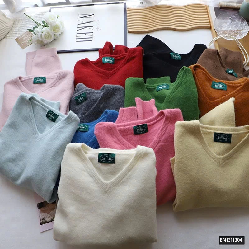 ÁO LEN TRƠN CỔ TIM CHO NỮ