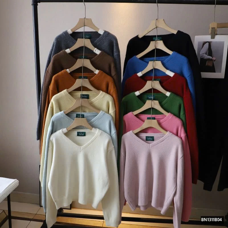 ÁO LEN TRƠN CỔ TIM CHO NỮ