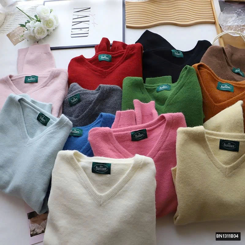 ÁO LEN TRƠN CỔ TIM CHO NỮ