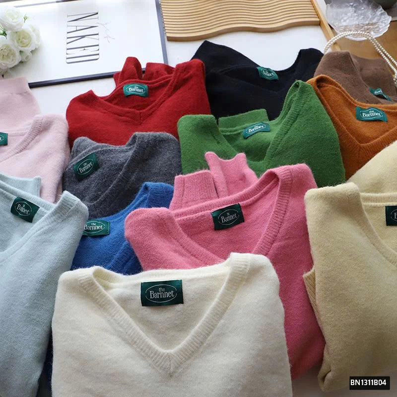 ÁO LEN TRƠN CỔ TIM CHO NỮ