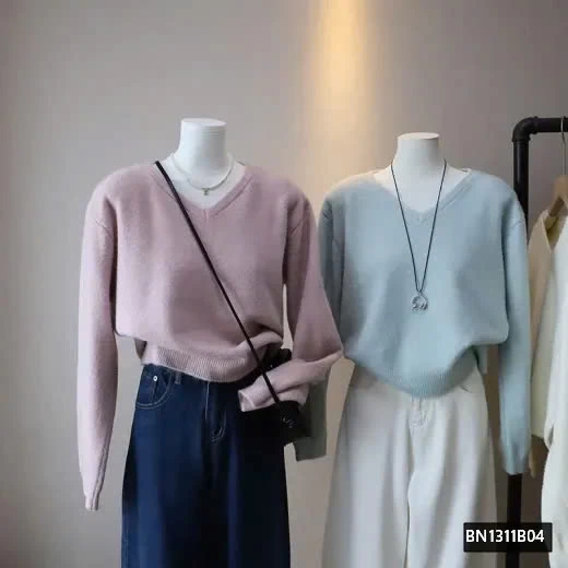 ÁO LEN TRƠN CỔ TIM CHO NỮ