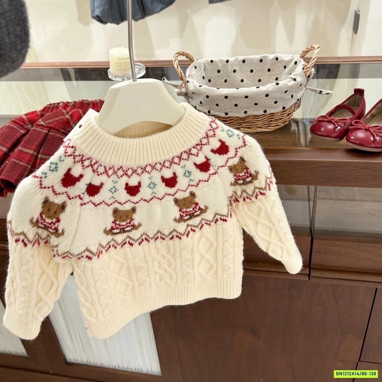 SÉT ÁO LEN GẤU MIX CV ĐỎ NINGLI