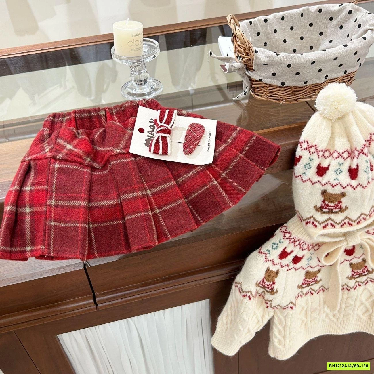 SÉT ÁO LEN GẤU MIX CV ĐỎ NINGLI