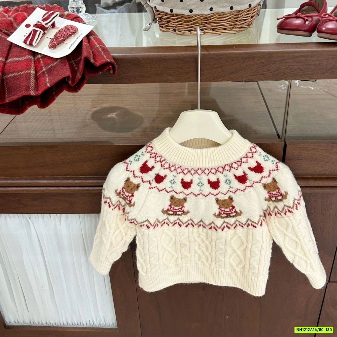 SÉT ÁO LEN GẤU MIX CV ĐỎ NINGLI