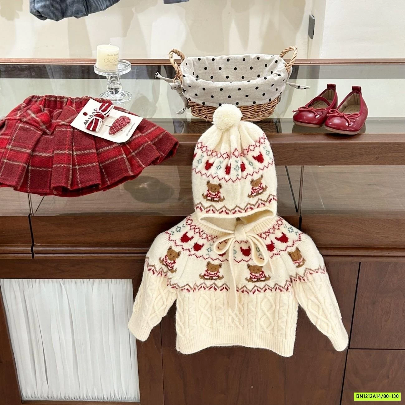 SÉT ÁO LEN GẤU MIX CV ĐỎ NINGLI