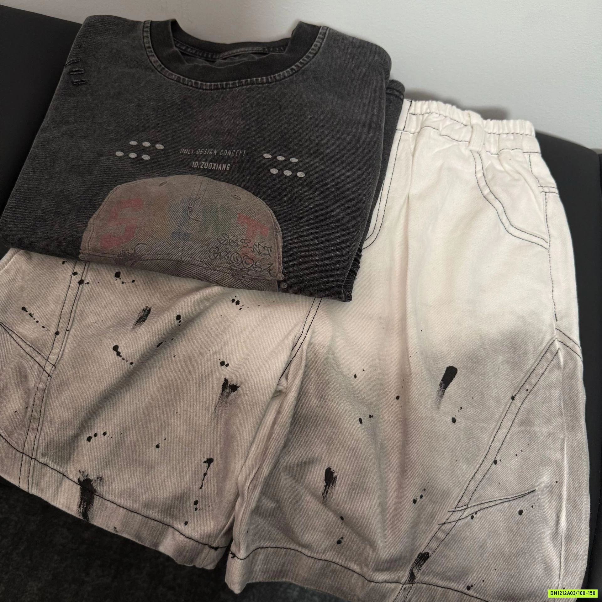 SÉT ÁO THUN ĐEN MIX SHORT VẢY SƠN