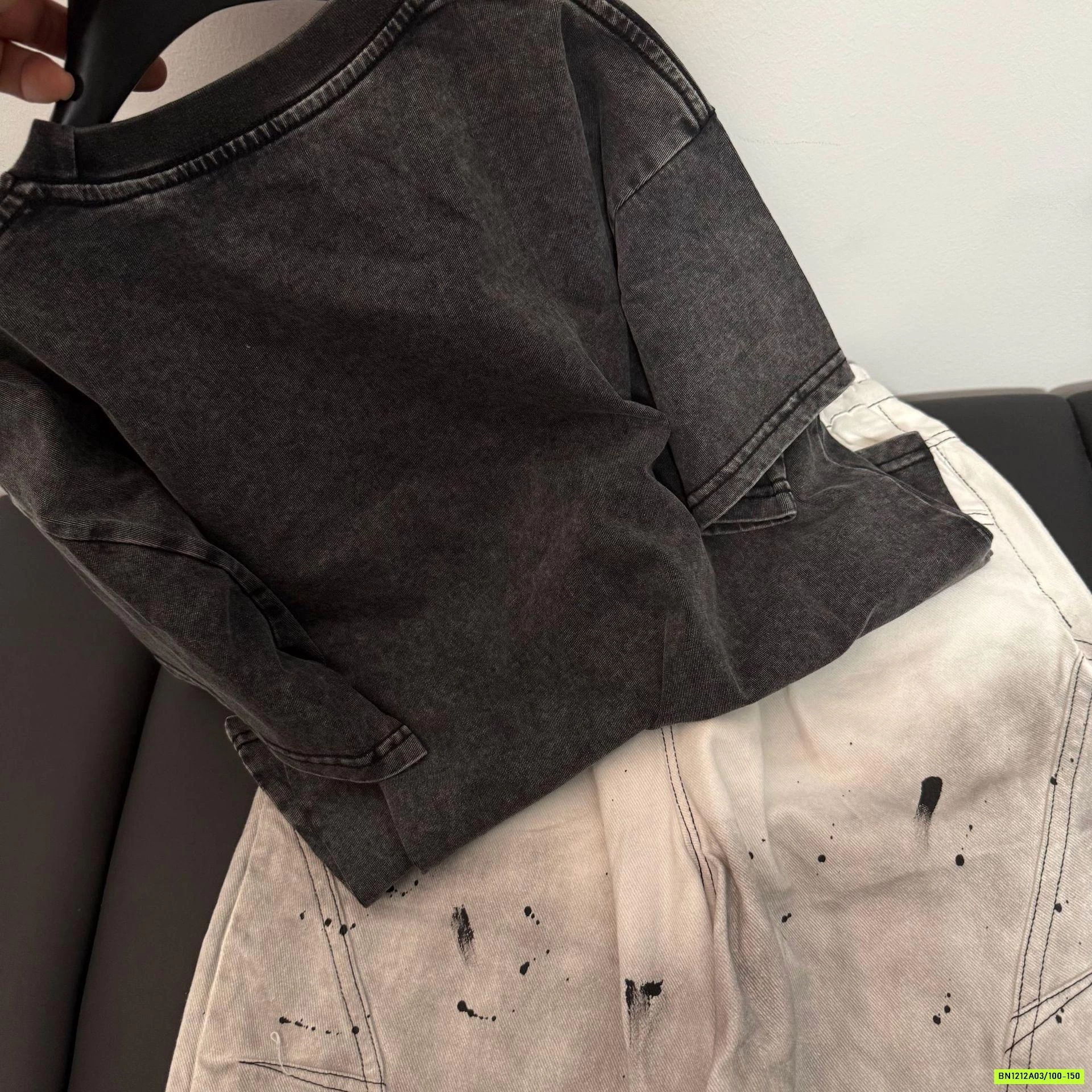 SÉT ÁO THUN ĐEN MIX SHORT VẢY SƠN