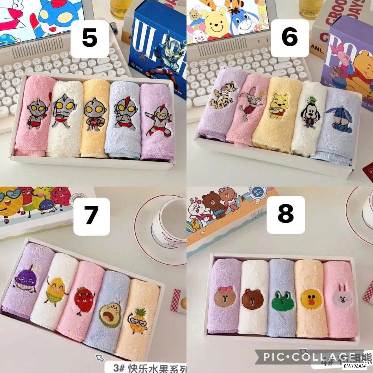 SÉT 5 KHĂN MẶT SIÊU MỀM CHO BÉ