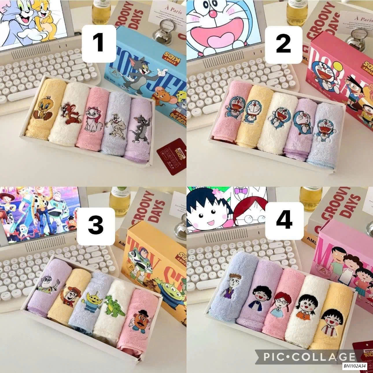 SÉT 5 KHĂN MẶT SIÊU MỀM CHO BÉ