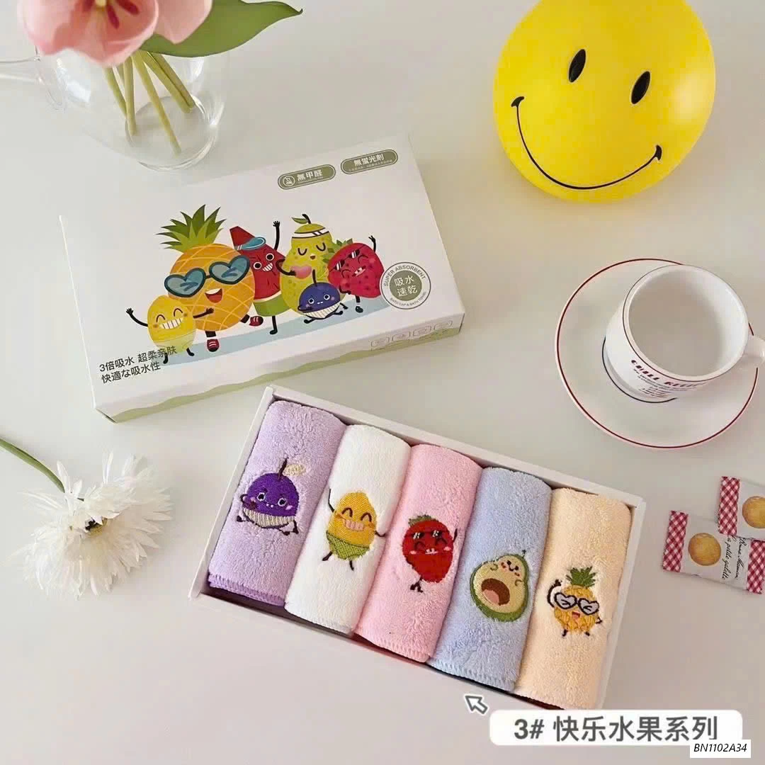 SÉT 5 KHĂN MẶT SIÊU MỀM CHO BÉ