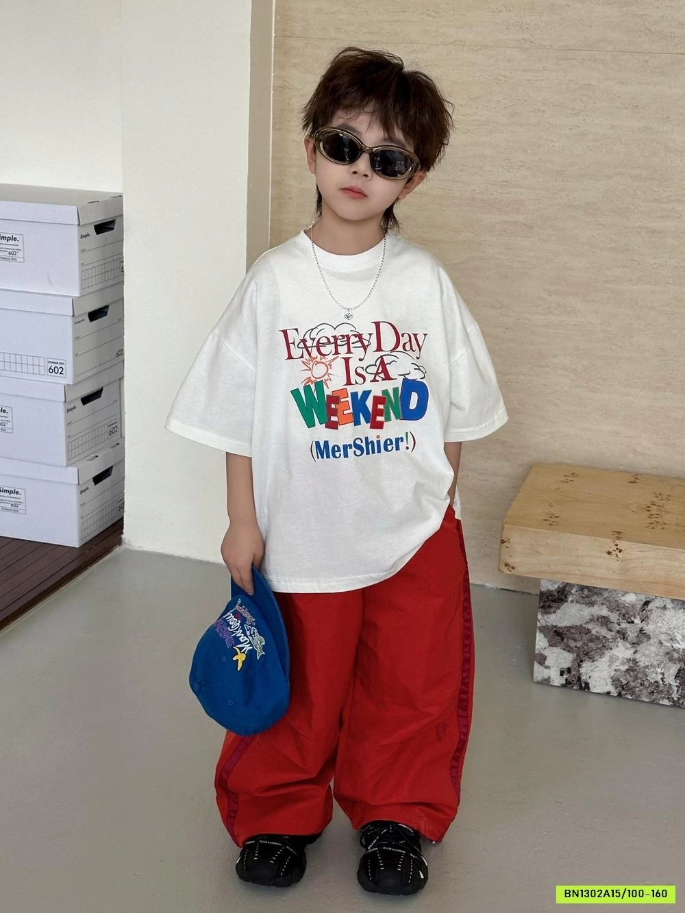 ÁO THUN CHỮ MIX QUẦN SUÔNG ĐỎ AFTE