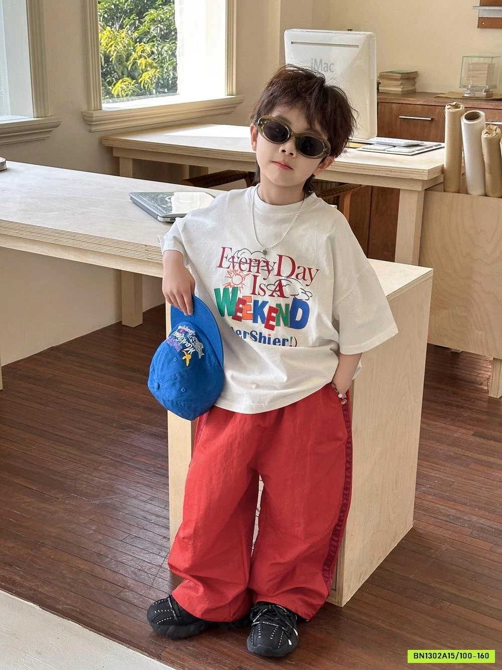 ÁO THUN CHỮ MIX QUẦN SUÔNG ĐỎ AFTE