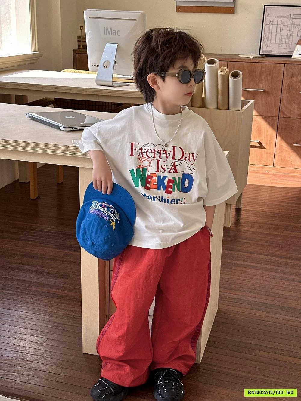 ÁO THUN CHỮ MIX QUẦN SUÔNG ĐỎ AFTE